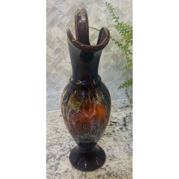 Vase Vintage Vallauris France Modernist Lava Emailliert 1950/60er - Picture 2 of 10